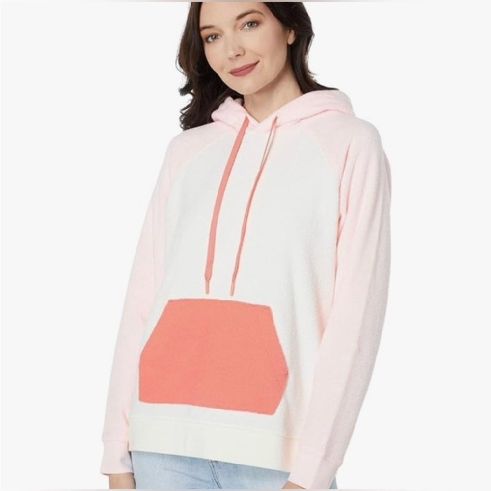 Outerknown Hightide Color Block Hoodie Sunset Blush Large